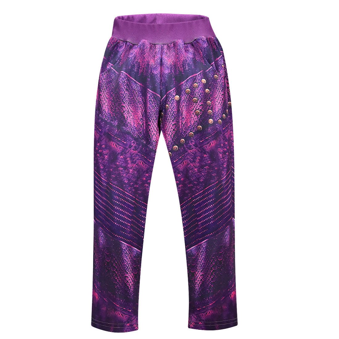 Tenue de reine dragon pour enfants, haut de gilet, pantalon et perruque Mal pour filles, ensemble complet pour Halloween et carnaval
