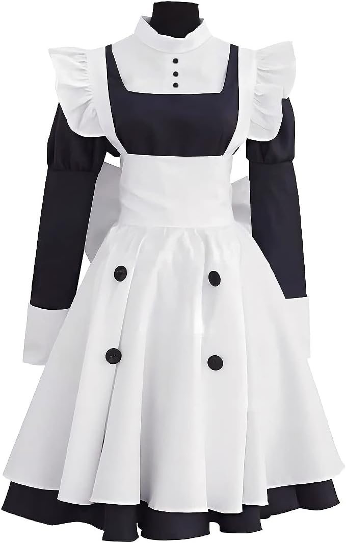 Adult Mey Rin Cosplay Costume Maid Halloween Outfit Girl Party Evening Dress