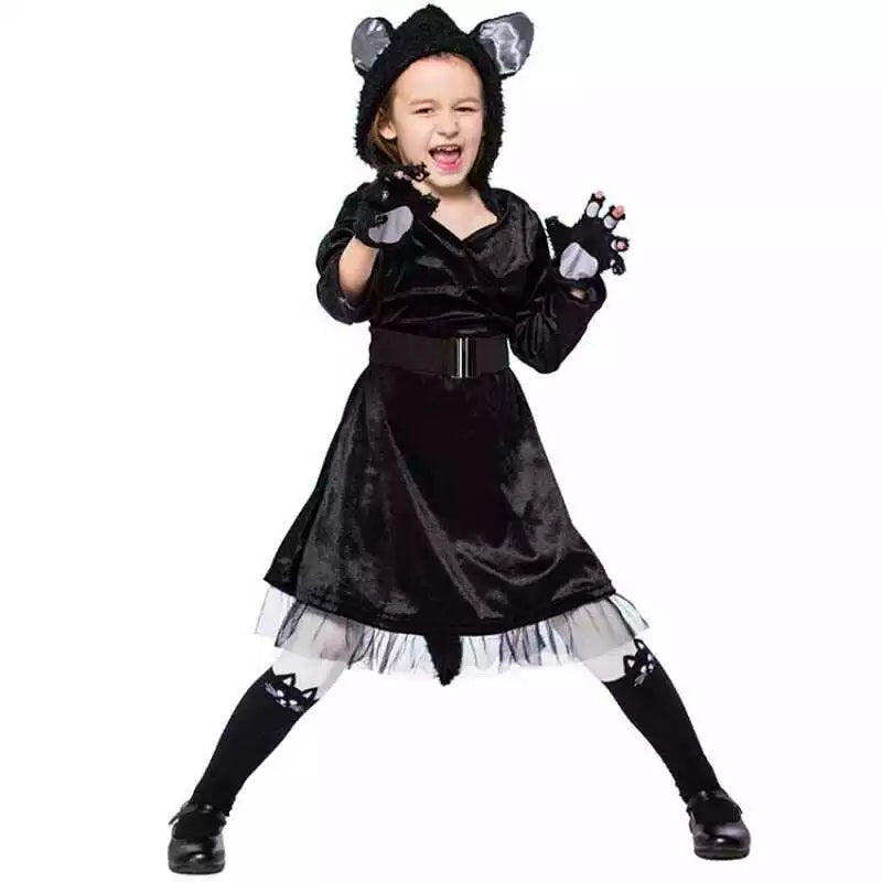 Family Cat Costumes Adult and Kids Black Cat Costume Family Dress Up Suit