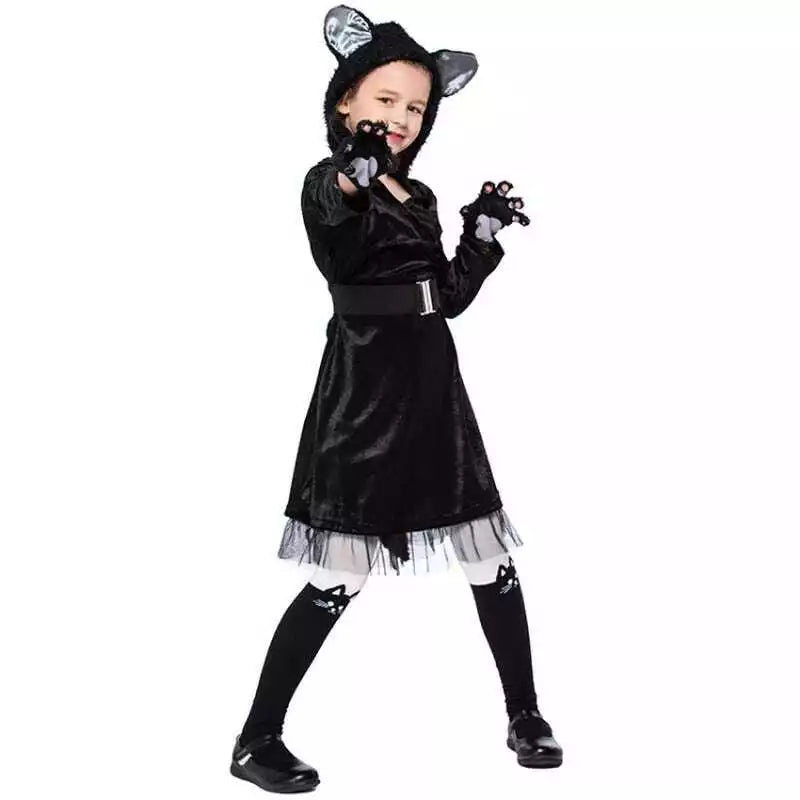 Family Cat Costumes Adult and Kids Black Cat Costume Family Dress Up Suit