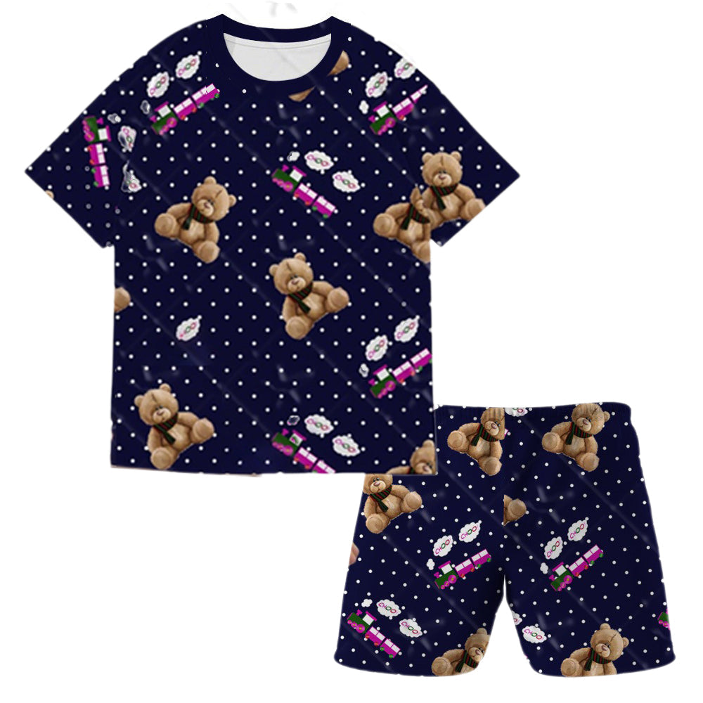 Rumi Pajamas Cute Bear Shirt and Pants Suit Kids Adult Casual Costume for Daily Wear