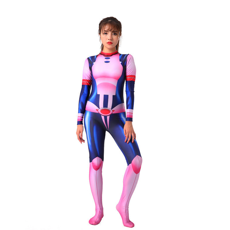 Women Ochaco Uraraka Costume Hero Cosplay Outfit Uraraka Fighting Suit