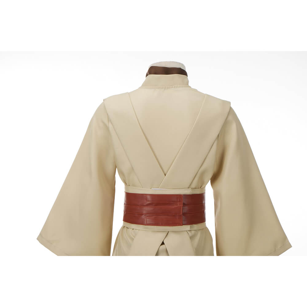 Obi-Wan Cotume Deluxe Kenobi Jedi Master Cosplay Costume Brown White Outfit Tunic Hooded Robe Full Set