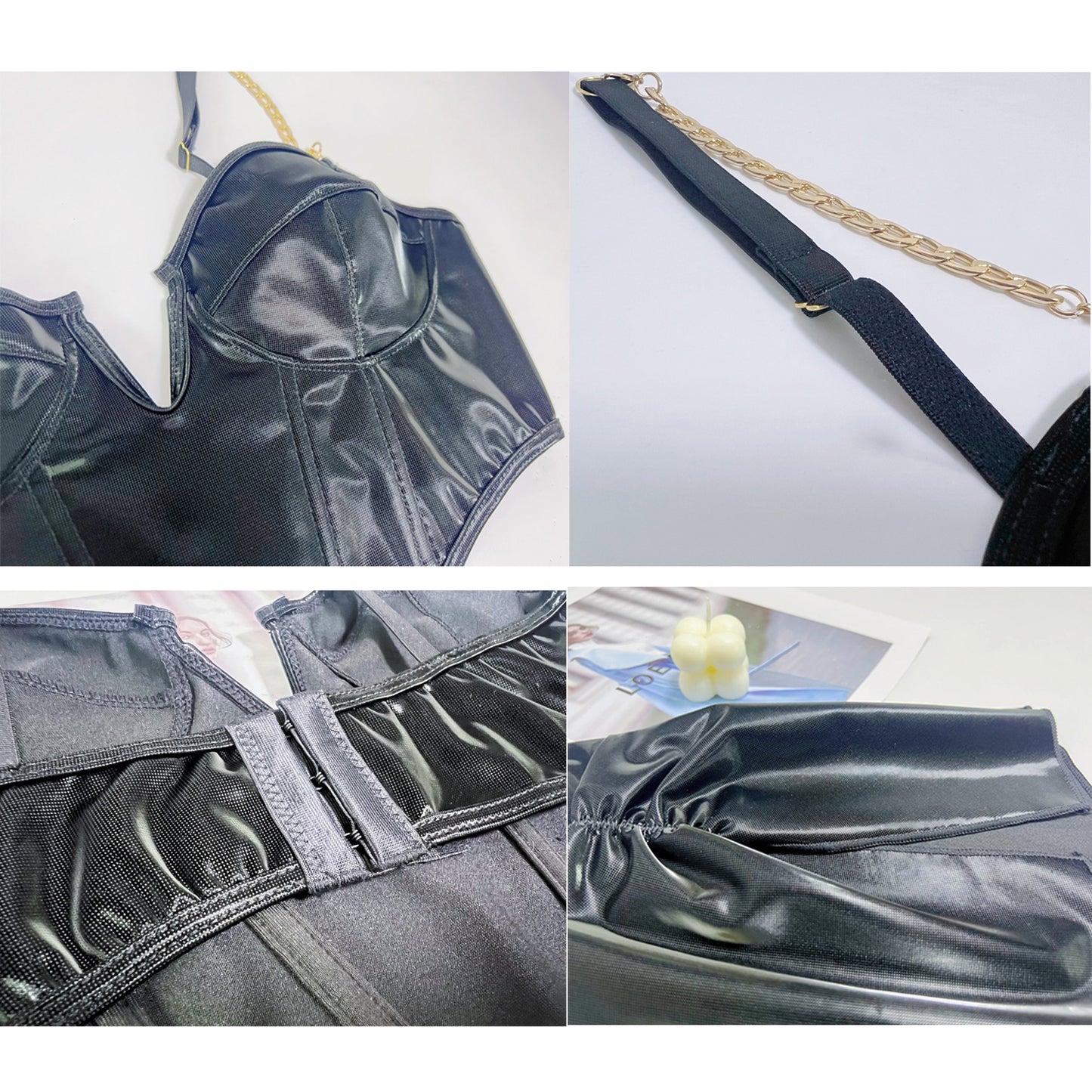 Women Sexy Bunny Costume Leather Bunny Girl Dress Up Outfit