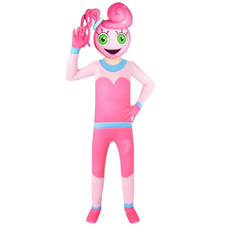 Kids Mommy Long Legs Costume Mom Hagi Wagi Jumpsuit and Helmet 2pcs Suit for Cosplay