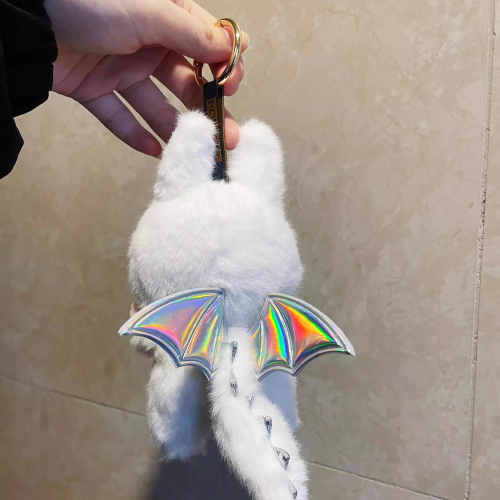 6.7in Labubu Keychain Plush Doll Spooky Monster Staffed Labubu Pumpkin Toy