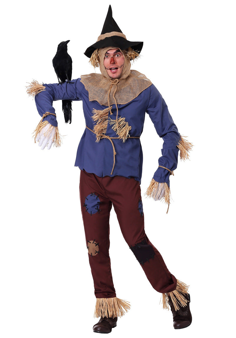 Couple Scarecrow Costume Women and Men Adult Scarecrow Halloween Costumes