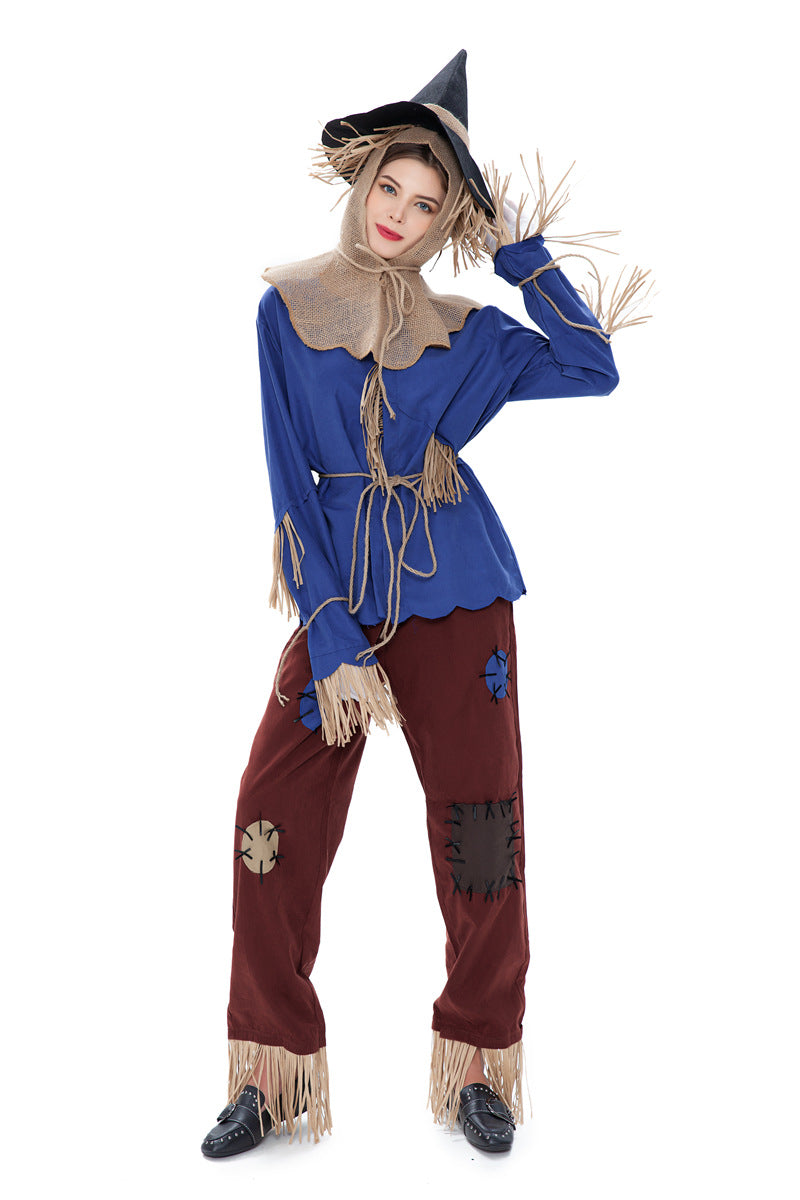 Couple Scarecrow Costume Women and Men Adult Scarecrow Halloween Costumes