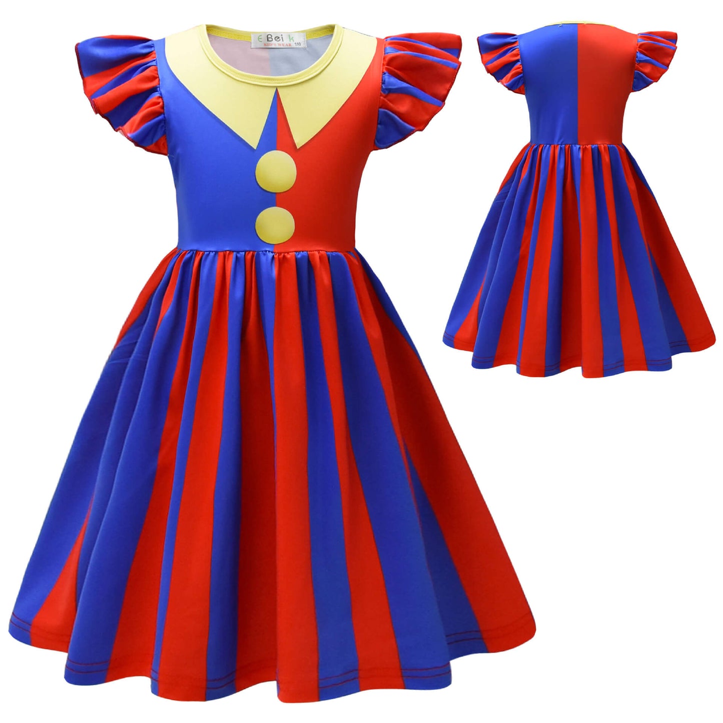 Girls Pomni Dress Kids Casual Hoodie Sweatshirt Short Sets Pomni Cosplay Outfit for Daily Wear