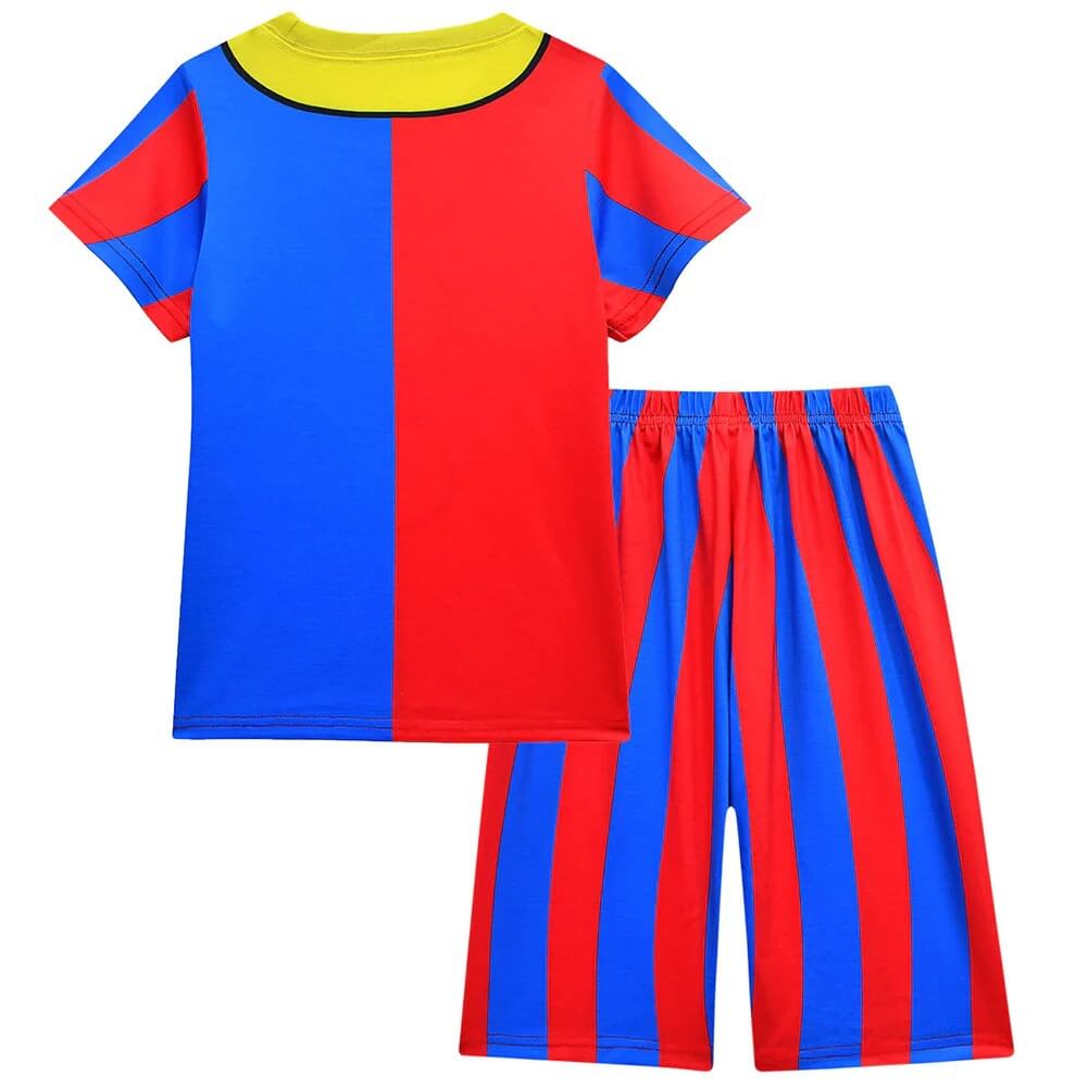 Girls Pomni Dress Kids Casual Hoodie Sweatshirt Short Sets Pomni Cosplay Outfit for Daily Wear