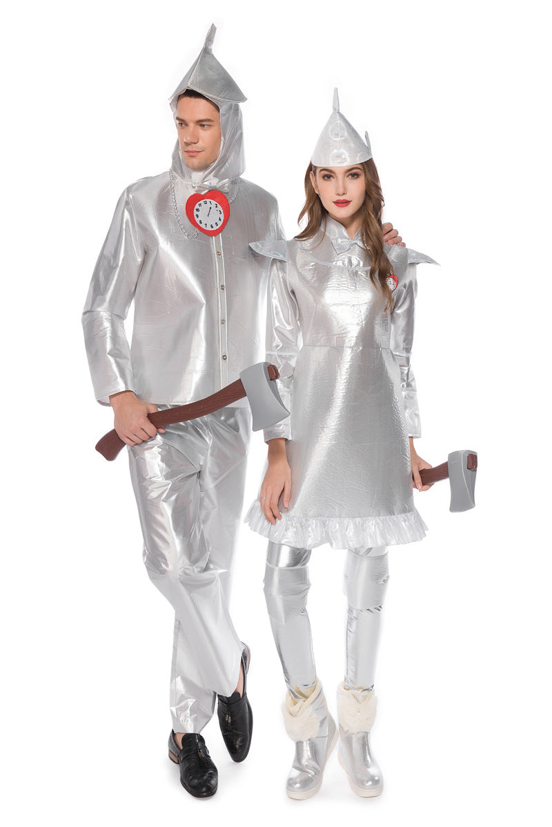 Couple Tin Woodsman Costume Women Men Tin Can Man Cosplay Outfit