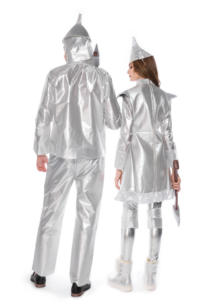 Couple Tin Woodsman Costume Women Men Tin Can Man Cosplay Outfit