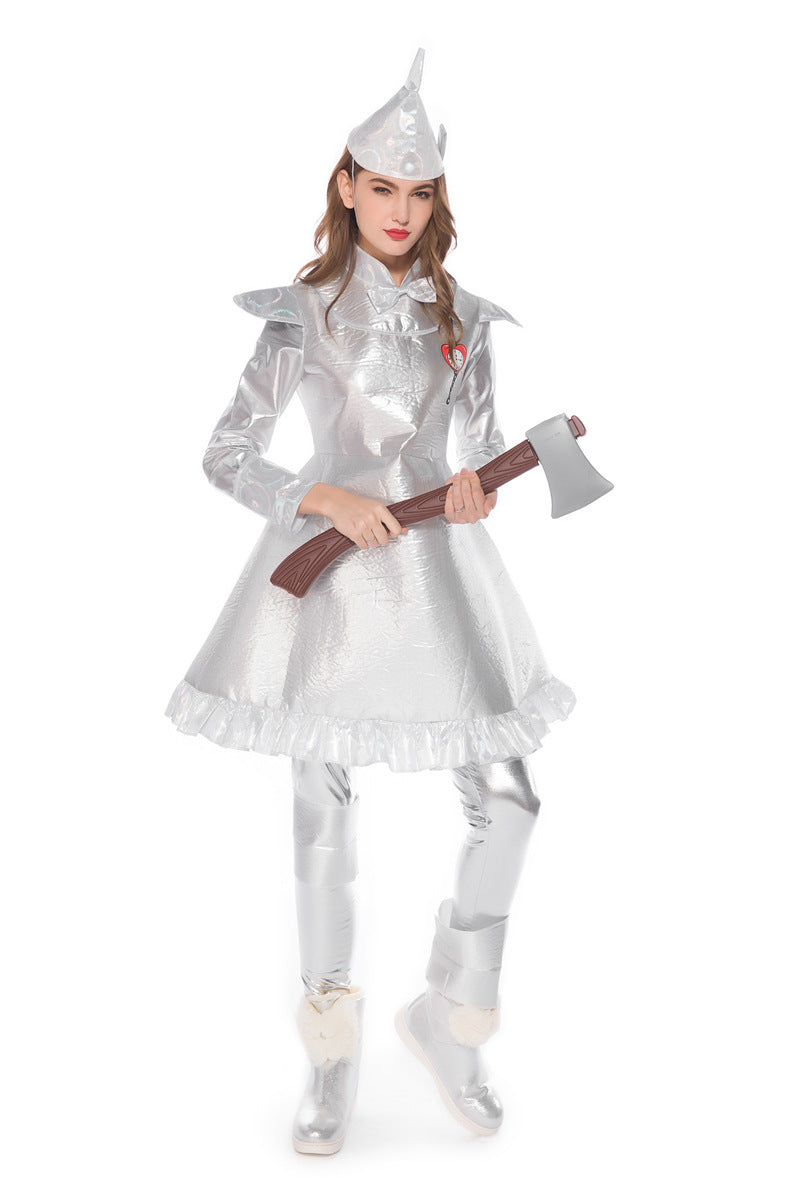 Couple Tin Woodsman Costume Women Men Tin Can Man Cosplay Outfit