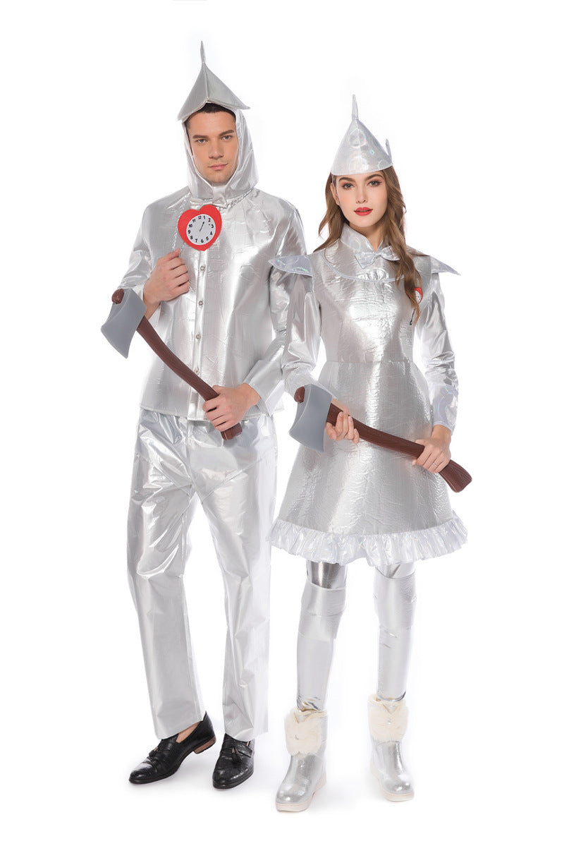 Couple Tin Woodsman Costume Women Men Tin Can Man Cosplay Outfit