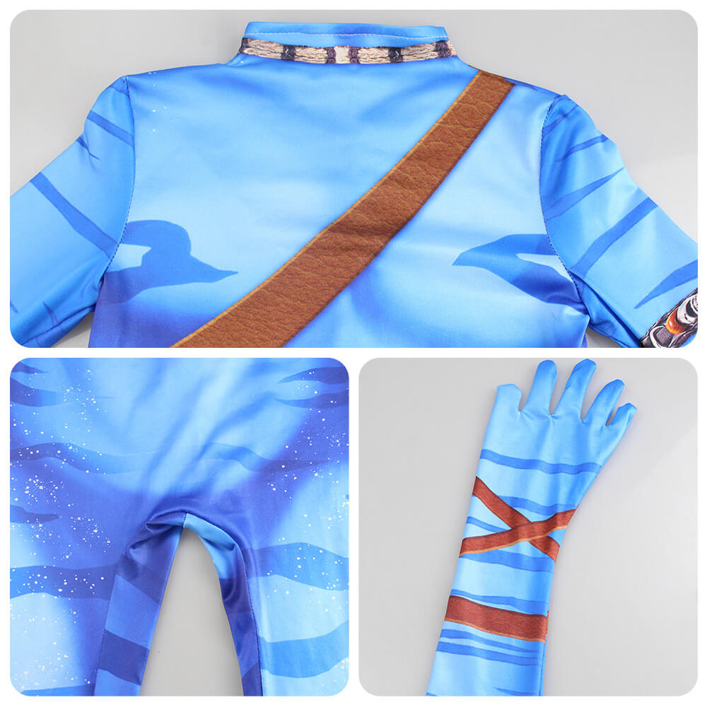 Neytiri Costume The Way of Water Jake Sully Jumpsuit Cosplay Full Set for Kids and Adult