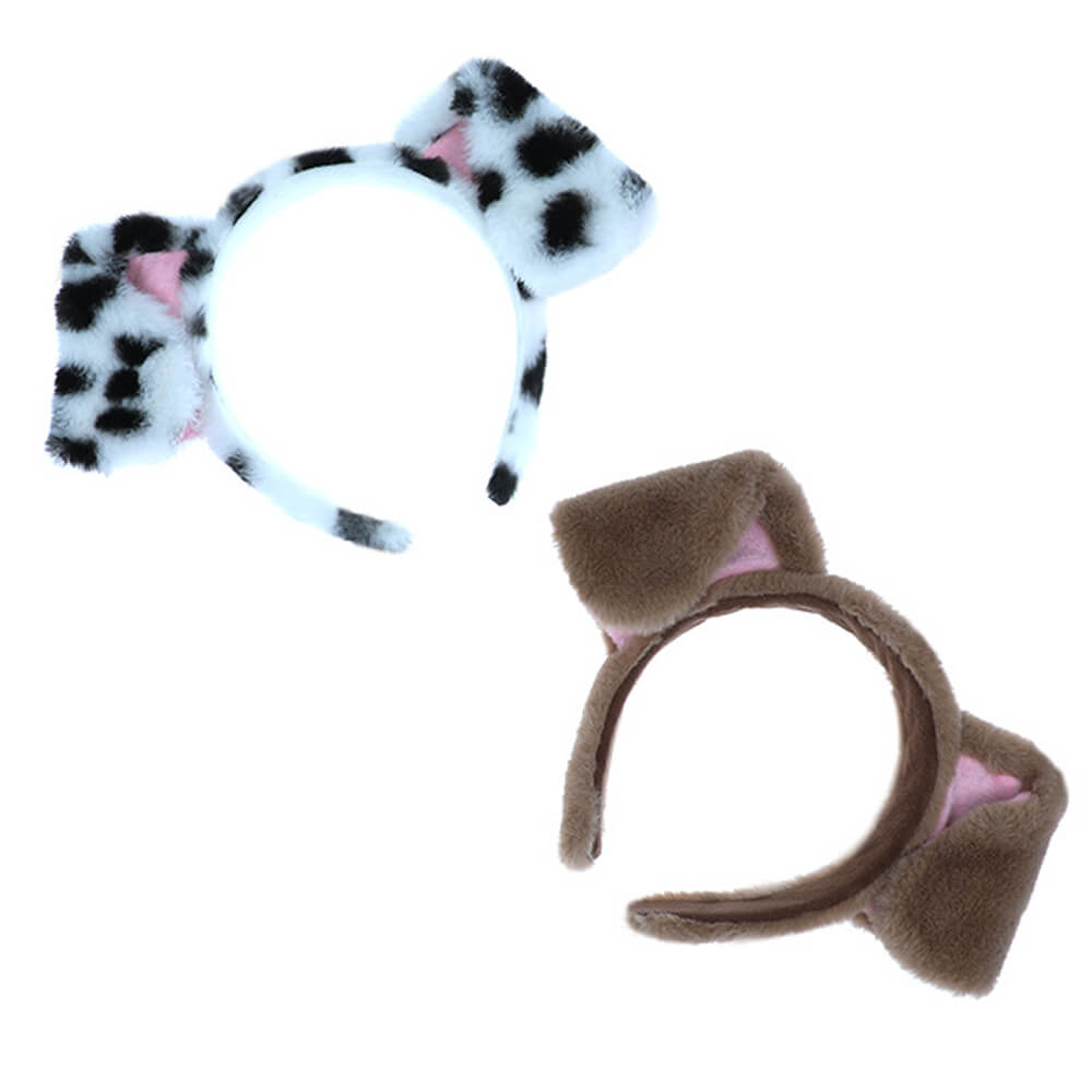 Bandeau Fille avec Oreilles de Chien Serre-tête Moelleux Femme Élastiques Cheveux Doux