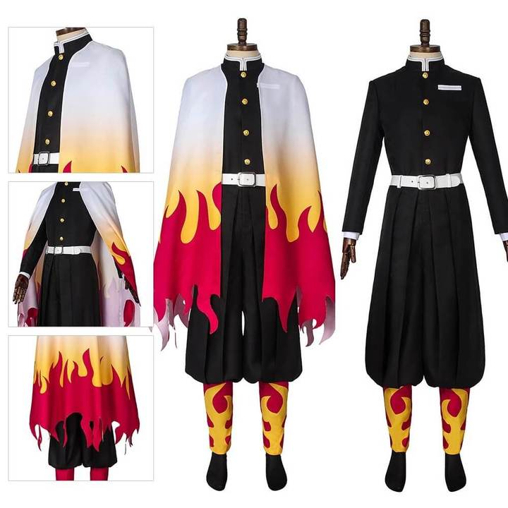 Rengoku Kyojurou Costume Halloween Kyoujurou Cosplay Outfit Full Set For Kids and Adult
