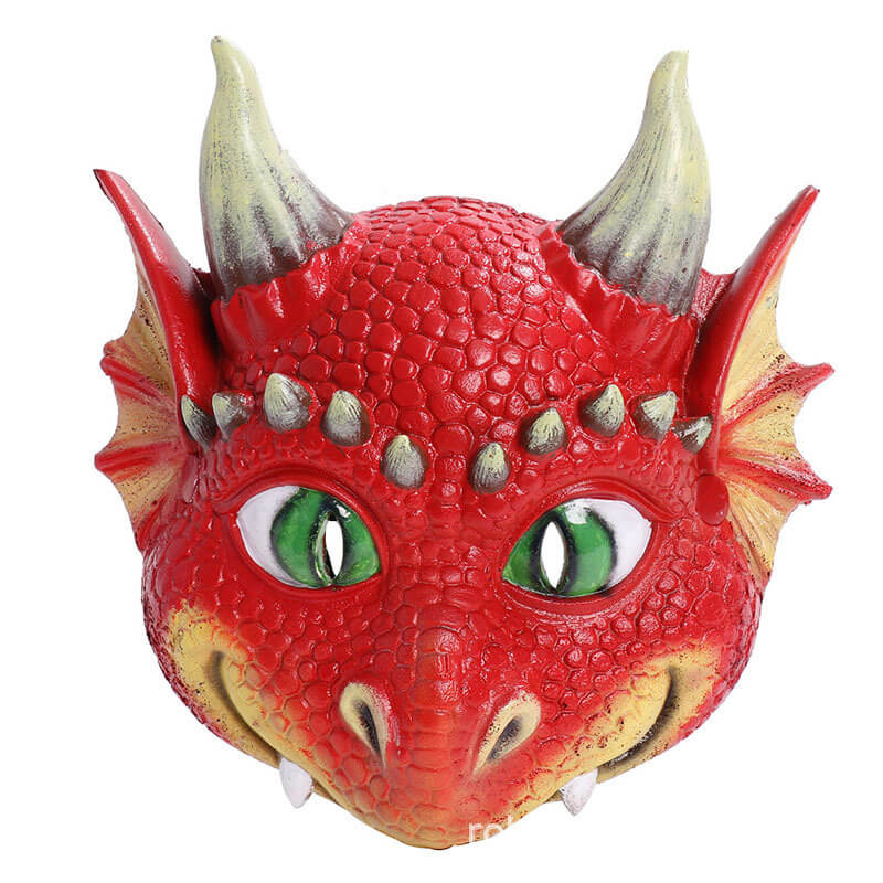Kids Dragon Wings T-rex PU Mask Set Dinosaur Cosplay Costume Props for Halloween Dress Up