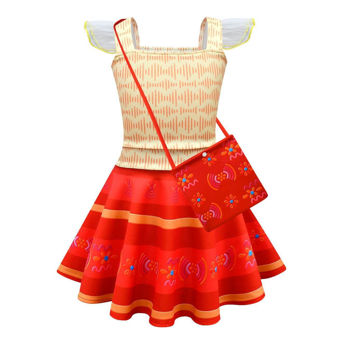 Kids Mirabel Off Shoulder Summer Dress with Bag for Age 2+