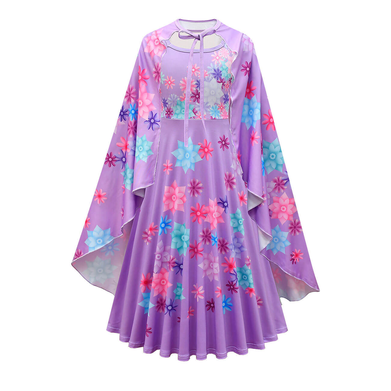 Flower Princess Isabela Costume Girls Mardrigal Magic Cosplay Dress with Bag and Cloak