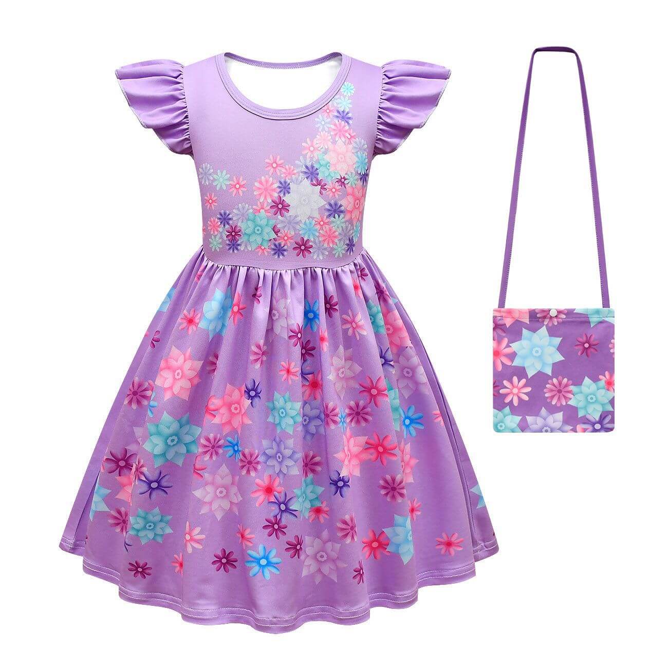 Girls Isabela Party Dress Short Ruffles Sleeve Madrigal Dress For Kids