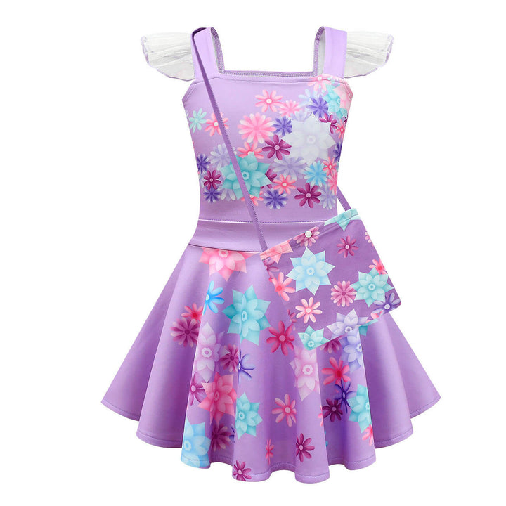 Kids Mirabel Off Shoulder Summer Dress with Bag for Age 2+
