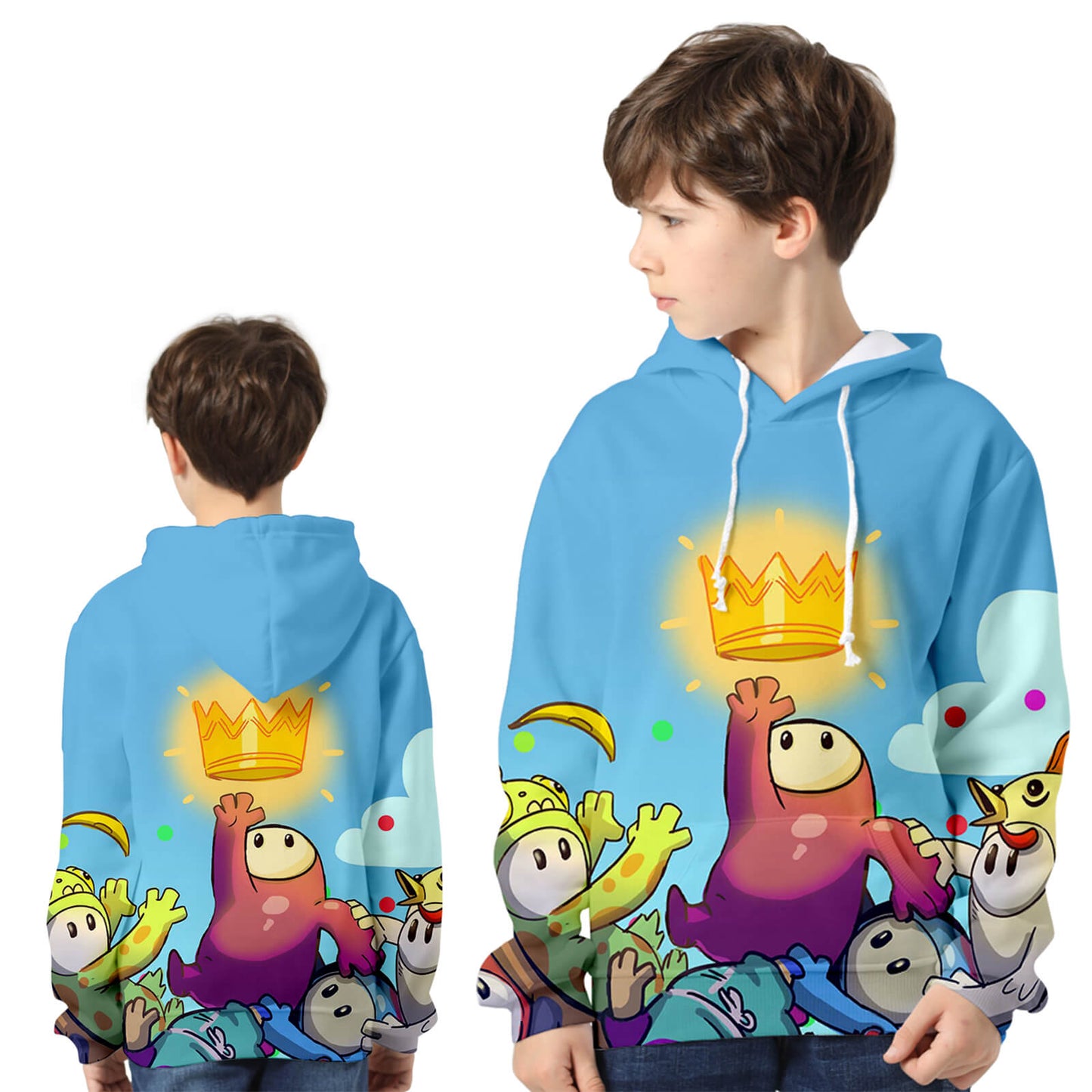 Kids and Teens Fall Guys Hoodie Ultimate Knockout Fall Guys Video Game Sweatshirt
