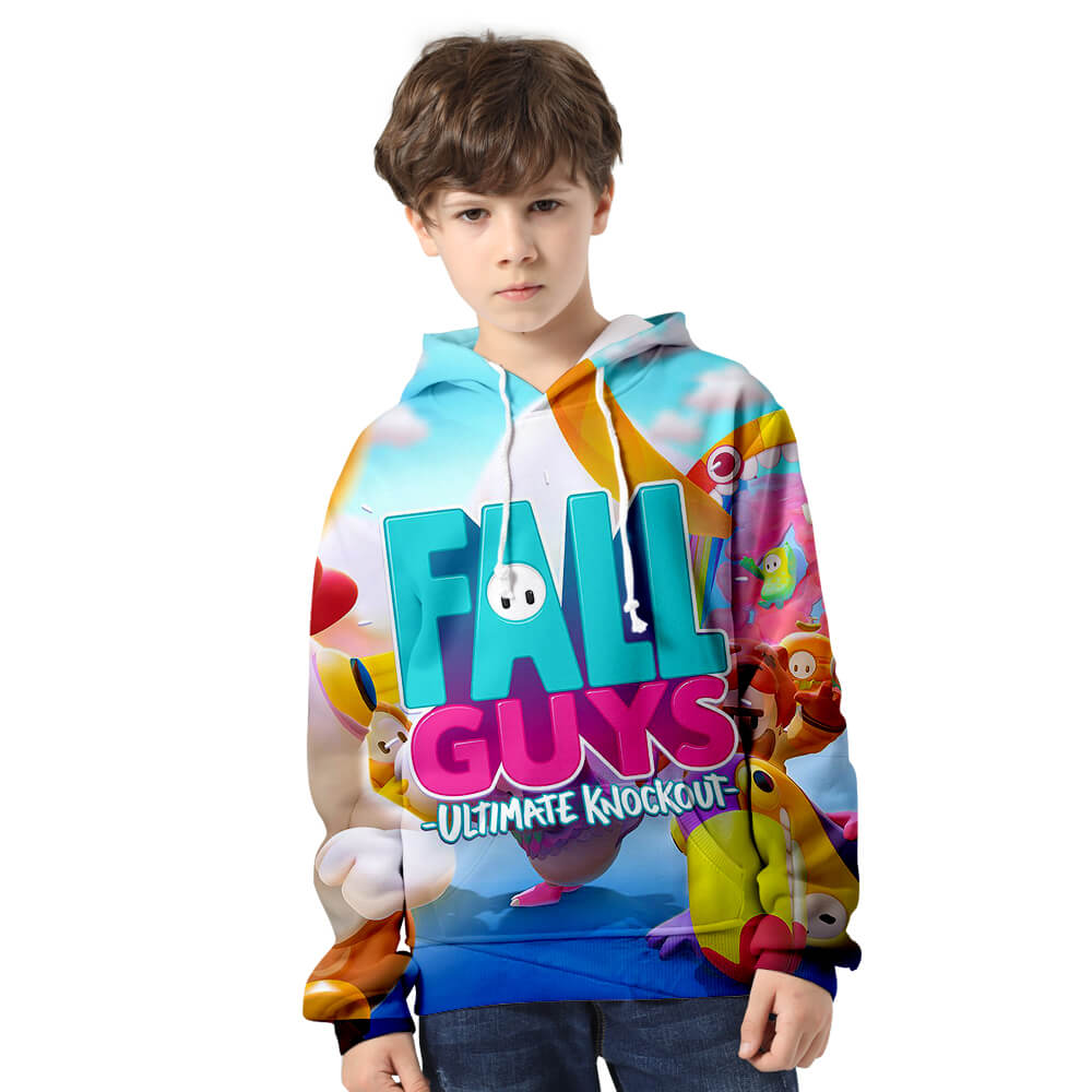 Kids and Teens Fall Guys Hoodie Ultimate Knockout Fall Guys Video Game Sweatshirt