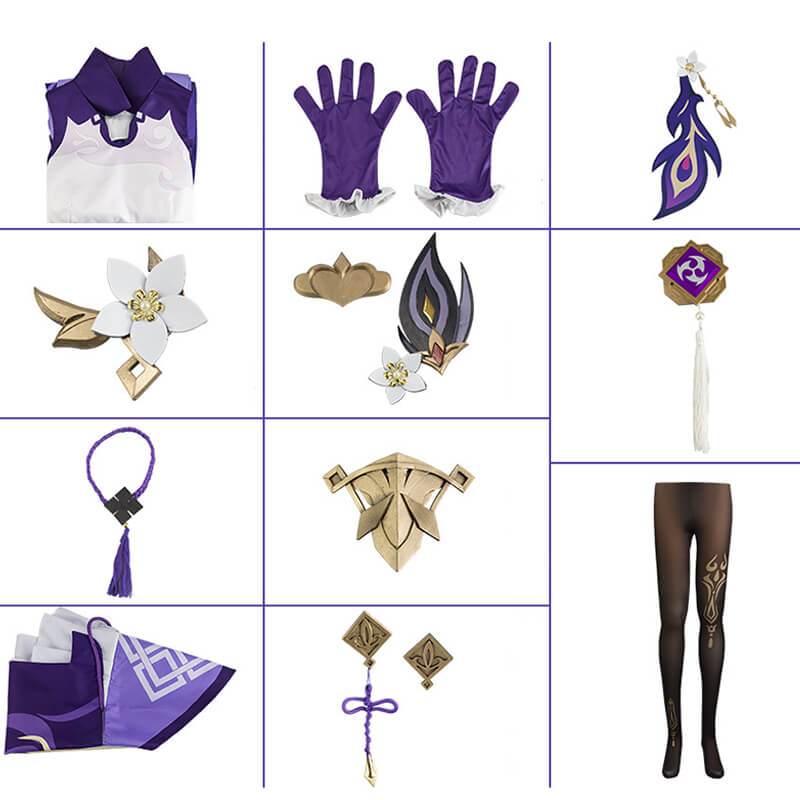 Keqing Cosplay Costume Adult Game Suit Uniform Halloween Party Outfit