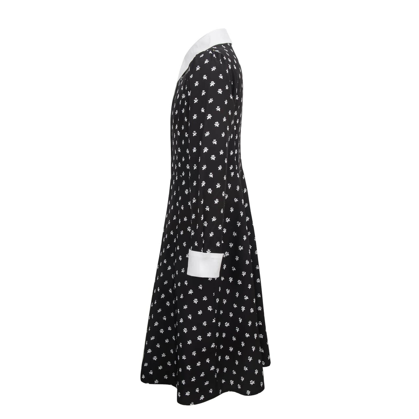 Girls Wednesday Addams Costume White Peter Pan Collar Wednesday Dress and Wig