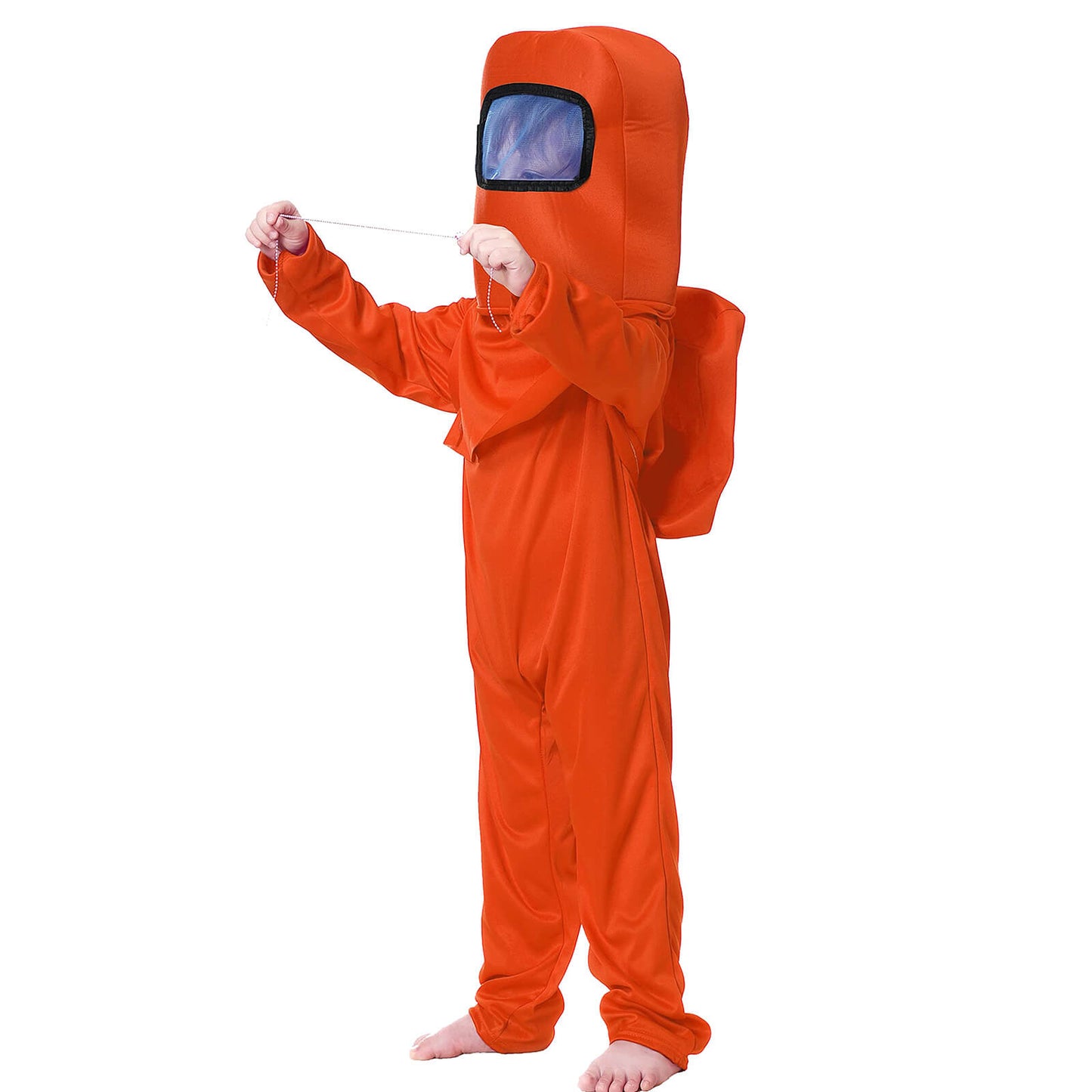Kids Astronaut Costume Game Space Suit Jumpsuit Backpack and Helmet 3pcs Cosplay Outfit for Boys Girls Aged 3-12