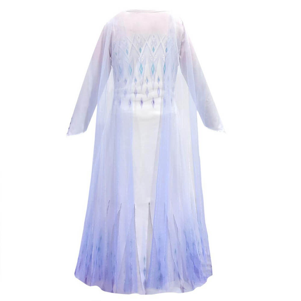 Kids Princess Costume Snow Girls Dress With Crown Scepter Wig Cosplay Accessories