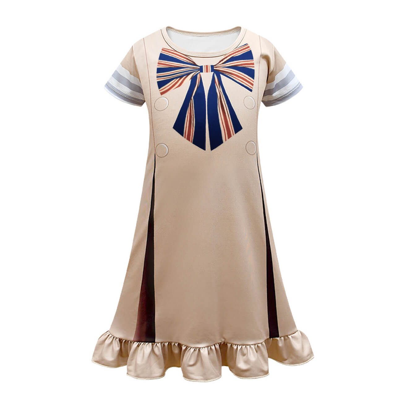 Kids M3GAN Dress Short Sleeve M3GAN Costume Wig Horror Doll Cosplay Costume for Girls