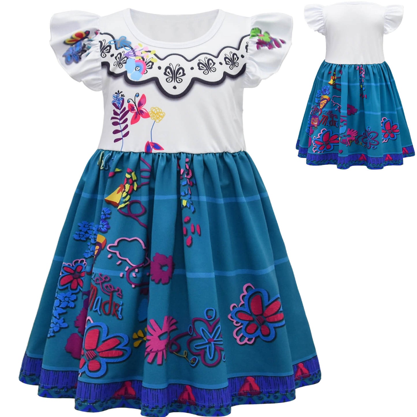 Girl's Mirabel Dress Party Carnival Halloween Mirabel Madrigal osplay Costume
