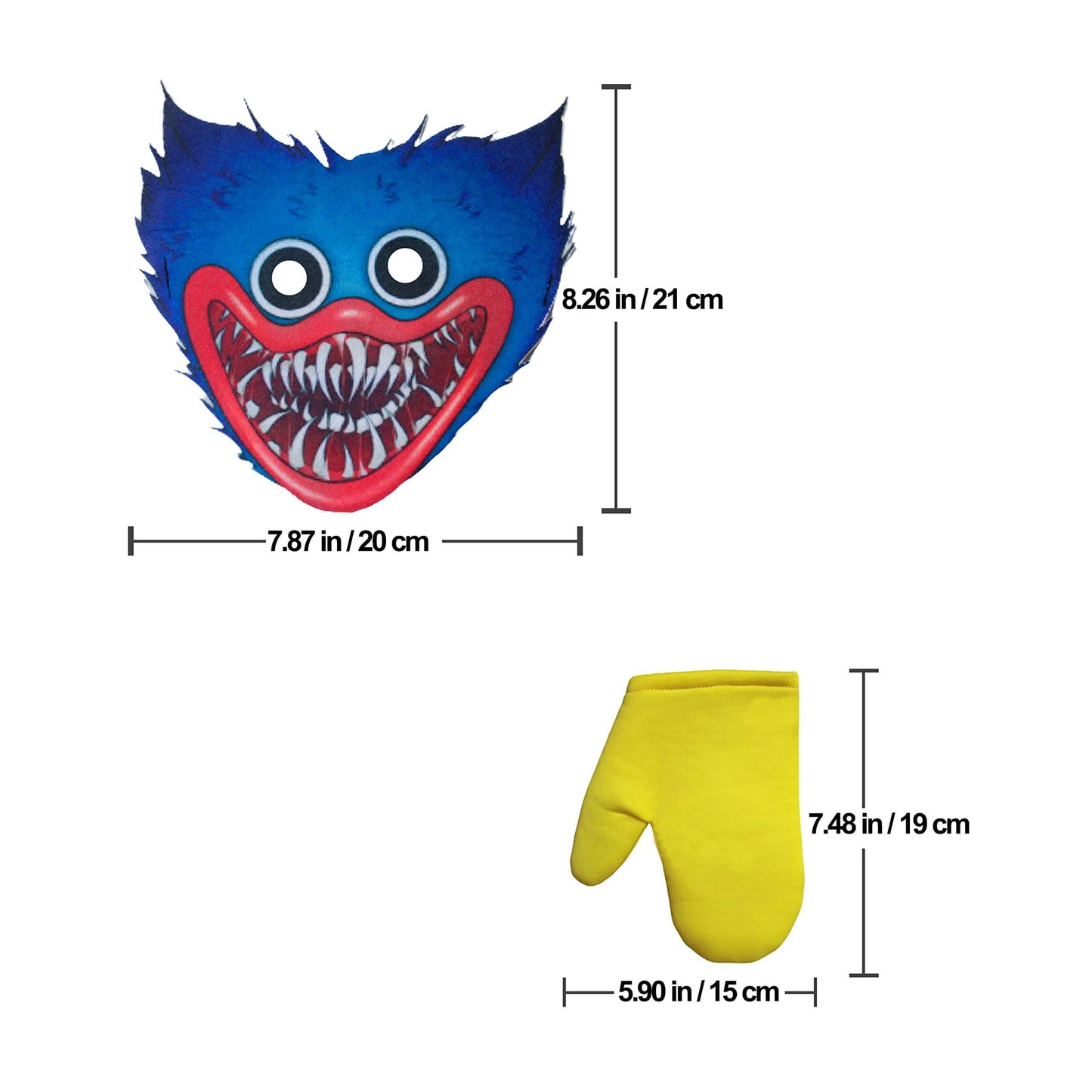 Kids Huggy Wuggy Cosplay Jumpsuit with Mask Gloves Poppy Playtime Costume Full Set