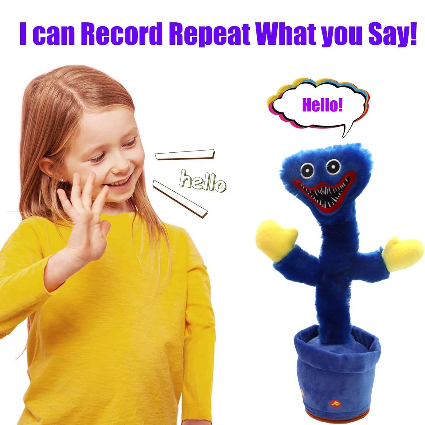 Talking Huggy Wuggy Toy Electric Dancing Poppy Playtime Plush Toys Repeat+Recording+Dance+Sing