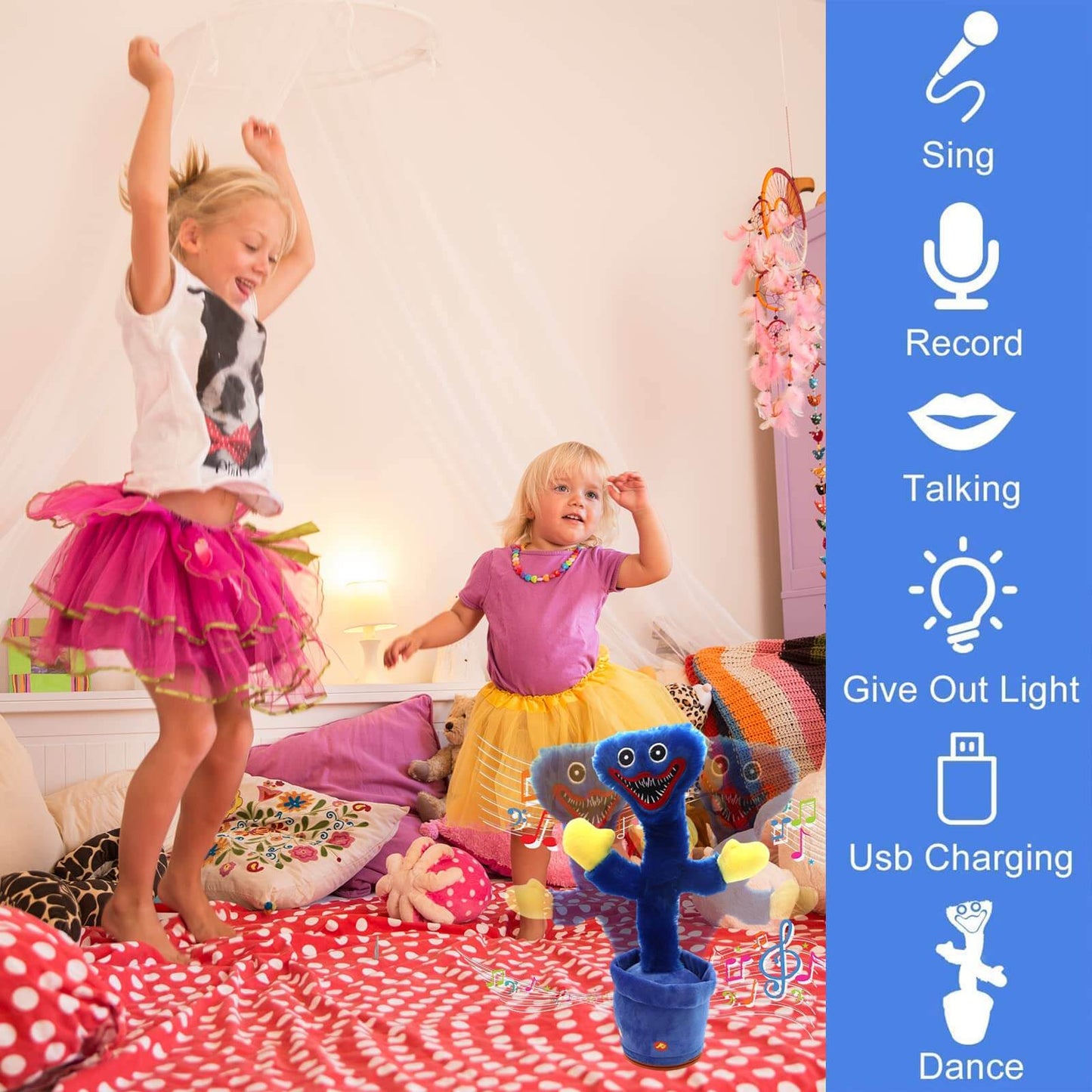 Talking Huggy Wuggy Toy Electric Dancing Poppy Playtime Plush Toys Repeat+Recording+Dance+Sing