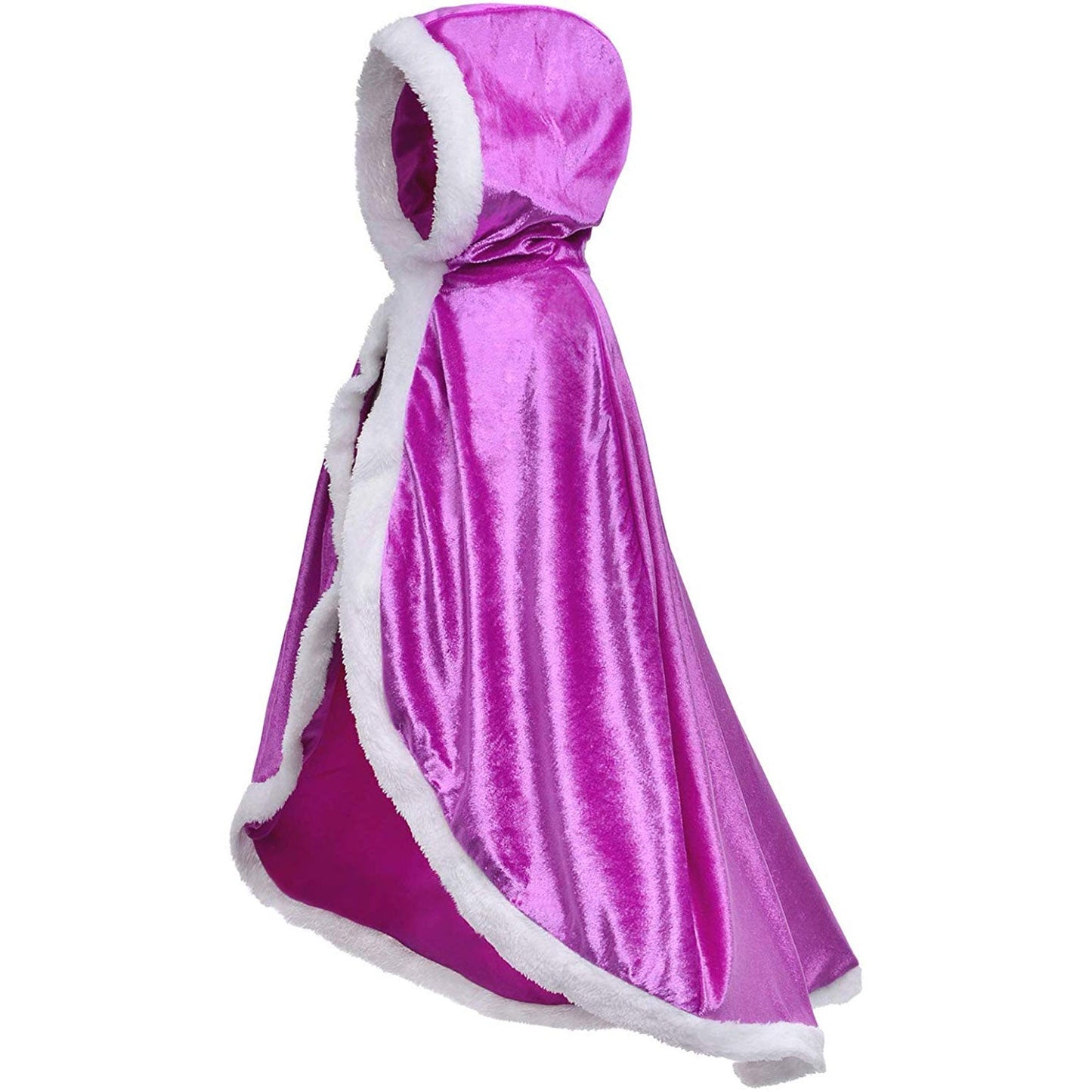 Fur Princess Hooded Cape Cloaks Costume for Girls Dress Up