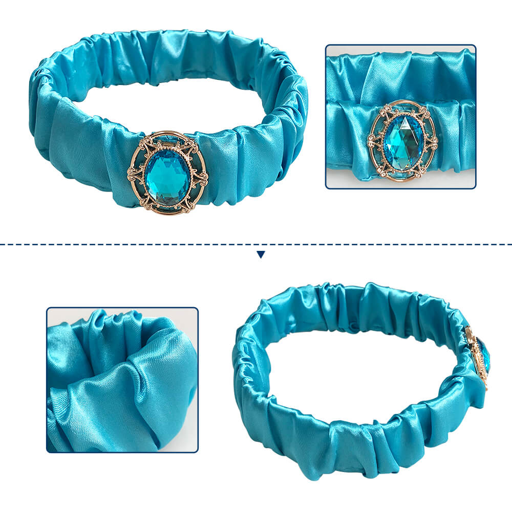 Kids Princess Jasmine Costume Halloween 4-pieces Full Set Cosplay Dress