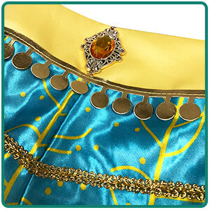 Kids Princess Jasmine Costume Halloween 4-pieces Full Set Cosplay Dress