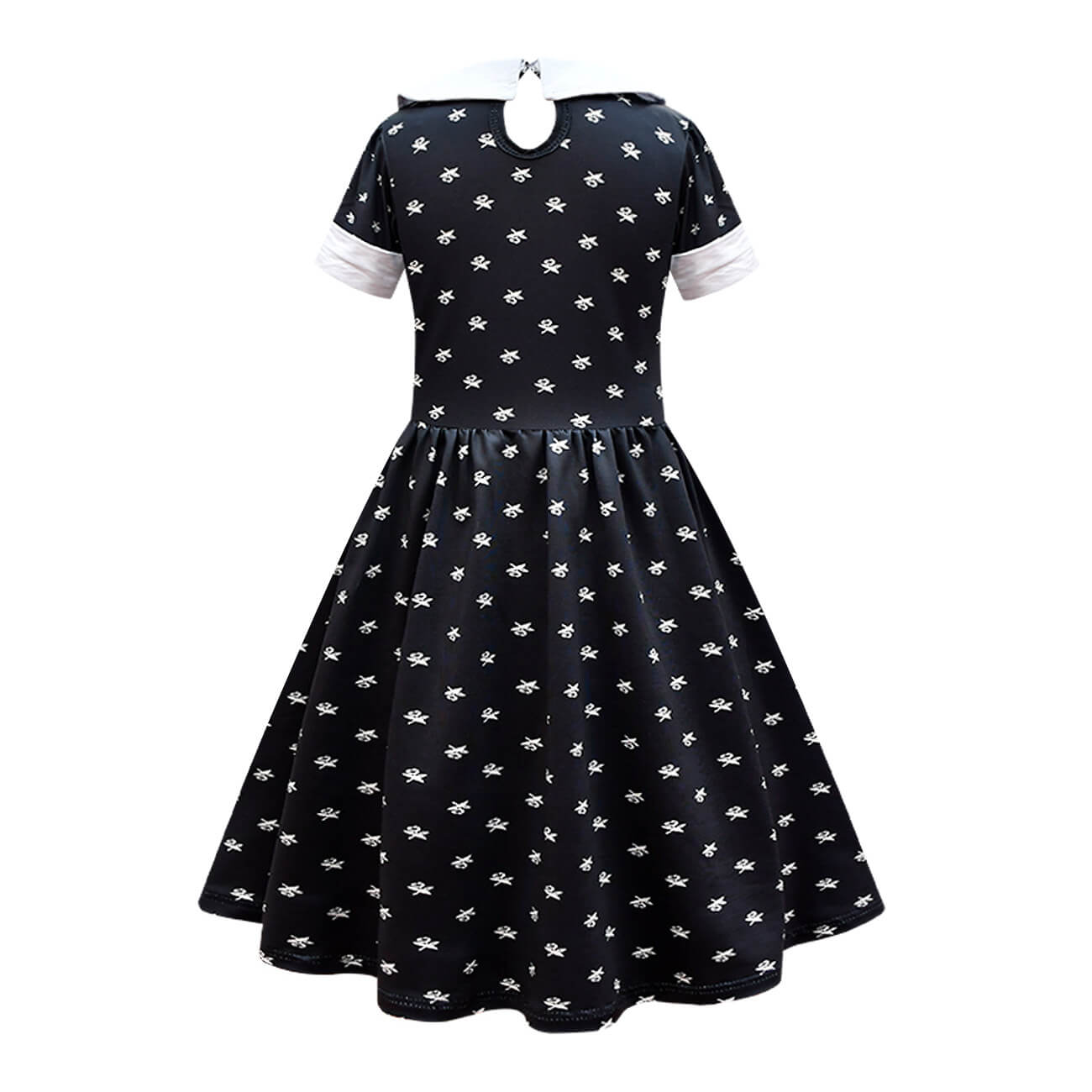 Girls Wednesday Dress Kids Wednesdays Addams Costume Wednesday Wig Gloves Bag for Cosplay 4-12 Years