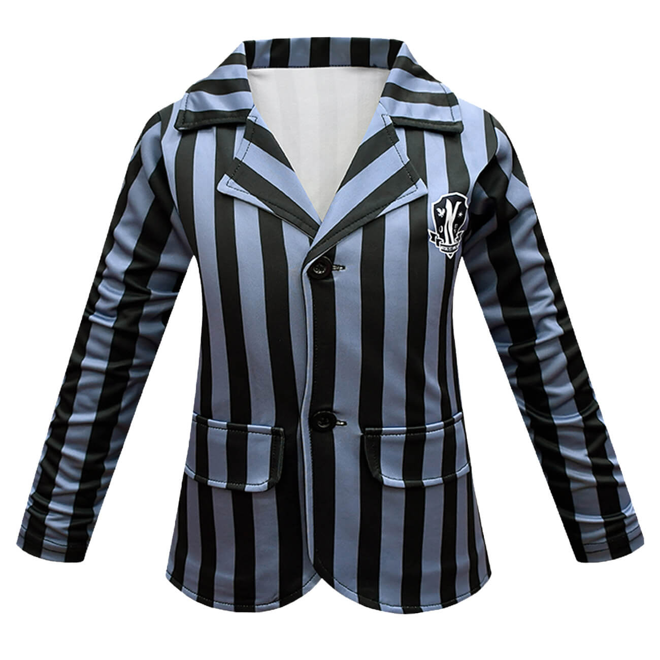 Wednesday School Uniform Girls Nevermore Academy Costume Wednesday Pleated Skirt Stripes Outfit for Halloween Party
