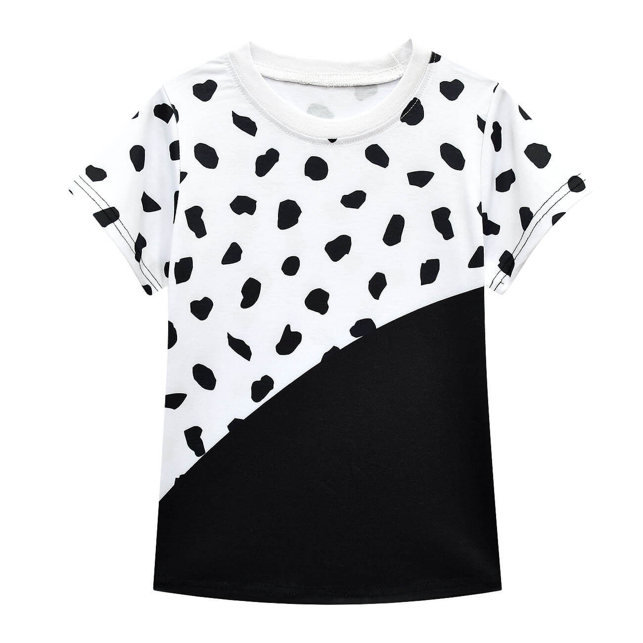 Girls Cruella Costume Kids Deville T-shirt Skirt 2pcs Set Summer Outfit Age 2-12Y