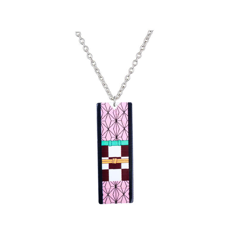 Tanjiro Kamado Necklace with Pendant Alloy Nezuko Necklace Cosplay Accessory for Men Women Boys Girls