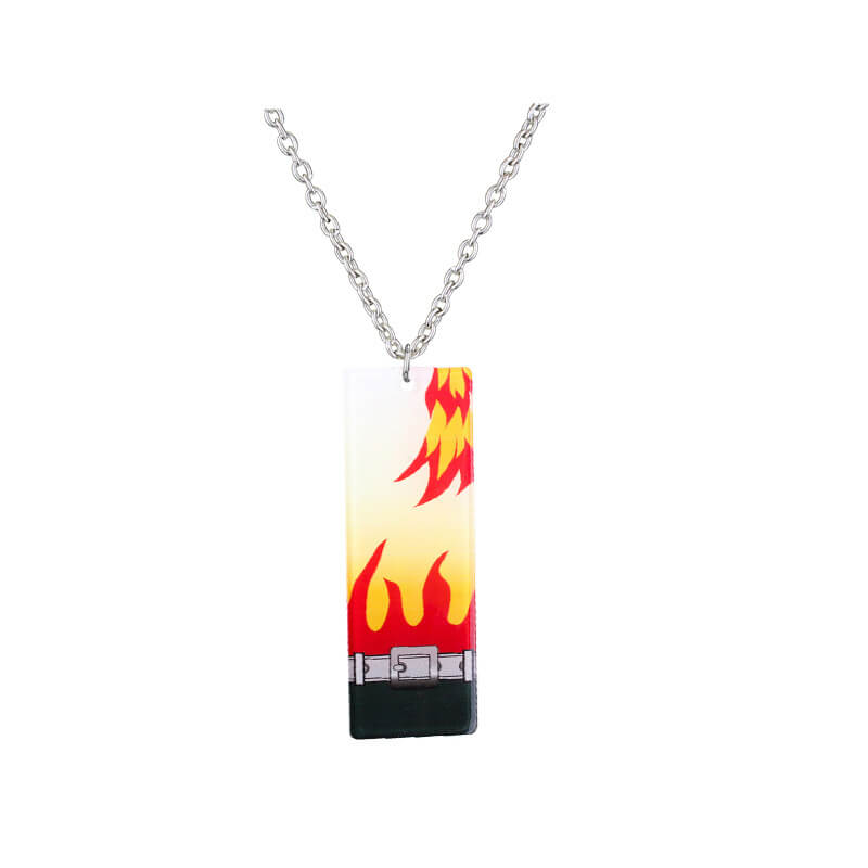 Tanjiro Kamado Necklace with Pendant Alloy Nezuko Necklace Cosplay Accessory for Men Women Boys Girls