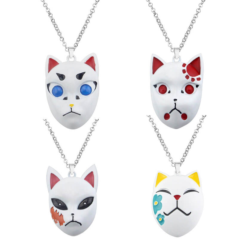 Tanjiro Kamado Necklace with Pendant Alloy Nezuko Necklace Cosplay Accessory for Men Women Boys Girls