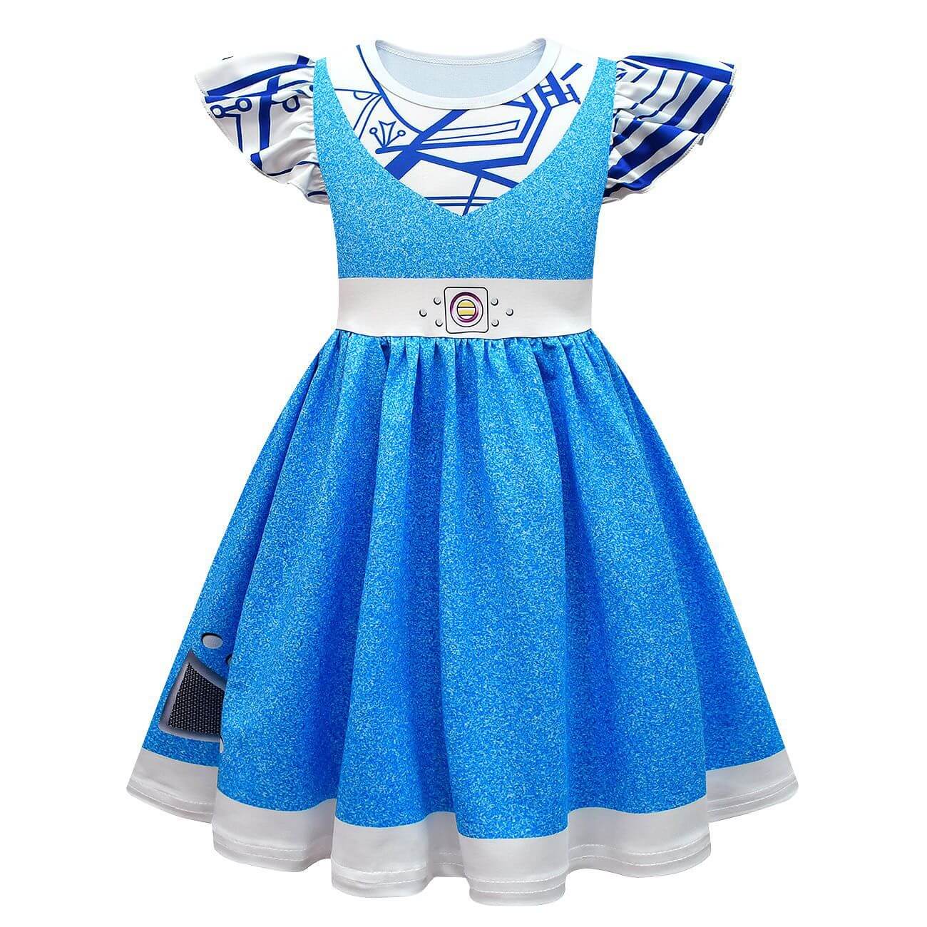 Girls Zombies Costume Kids A-Li Dress Gloves Wig Full Set Alien Cosplay Outfit for Hallween