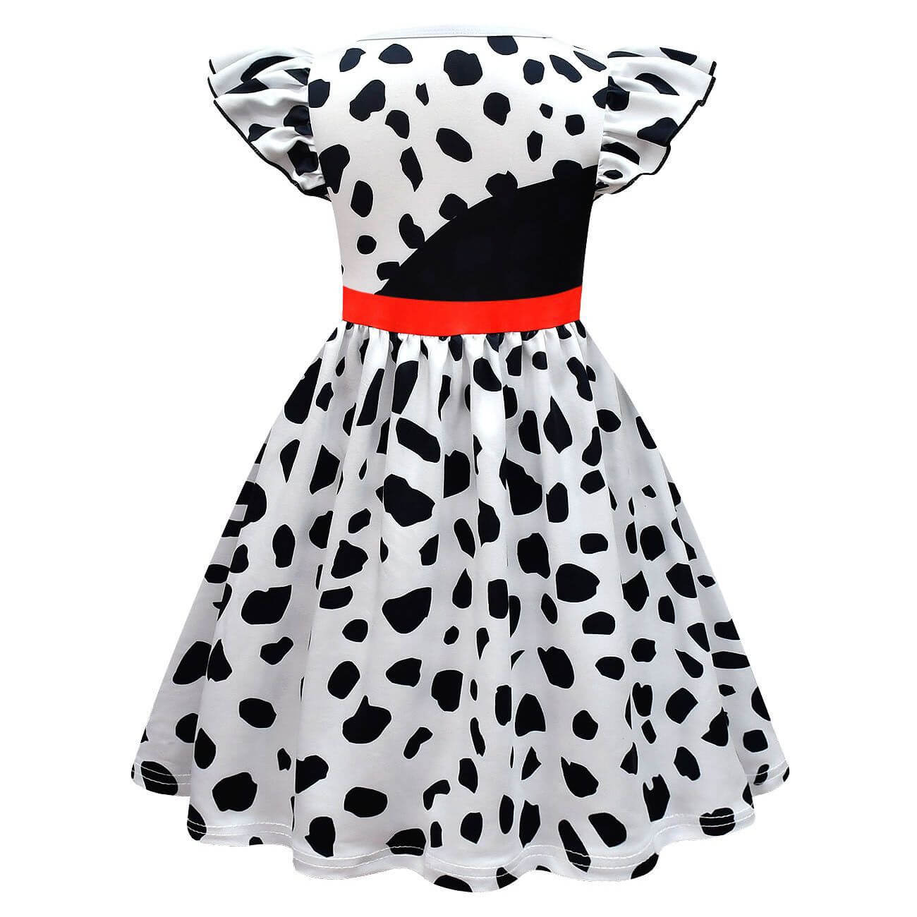 Grils White/ Black Costume Halloween Cosplay Dress Kids Cosplay Dress Wig Bag Full Set