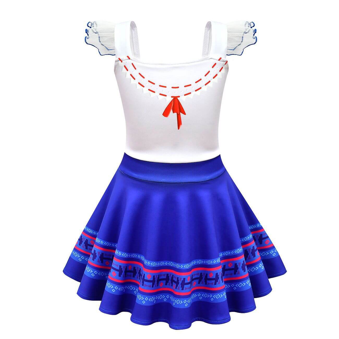 Kids Off-shoulder Luisa Dress Girls Madrigal Costume with Bag for Age 2+