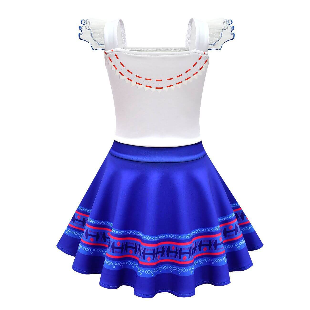 Kids Off-shoulder Luisa Dress Girls Madrigal Costume with Bag for Age 2+